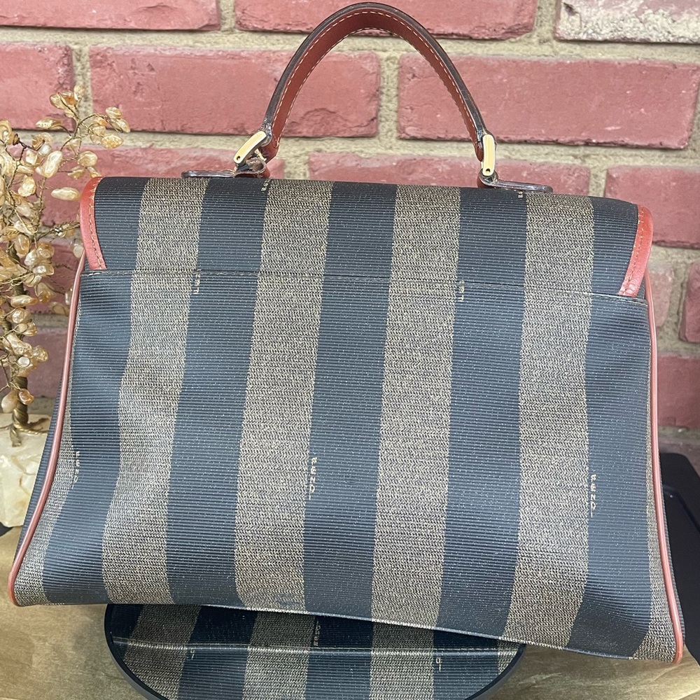 🔥FENDI 🔥VINTAGE 🔥Striped Black and Brown Handbag.🔥 - Picture 12 of 12